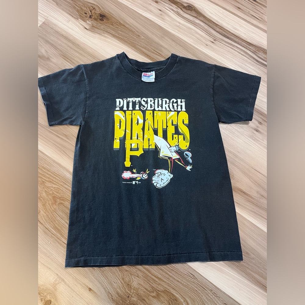 Vintage Pittsburgh Pirates Single Stitch Youth Tee Shirt Large 90s 1995 Hanes